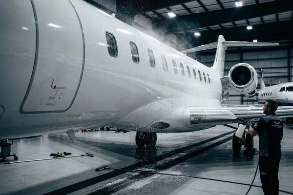 Aircraft exterior detailing in progress