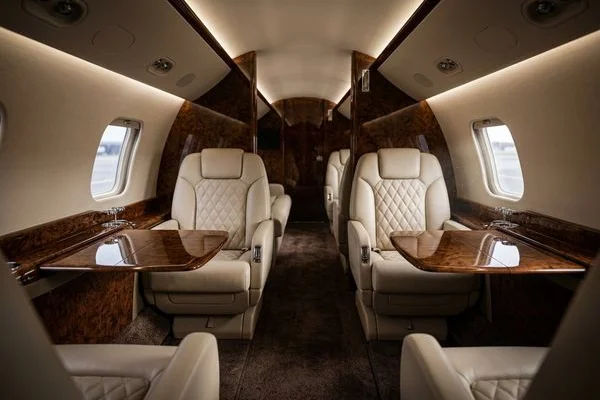 Luxury aircraft interior details
