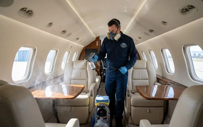 Aircraft cabin disinfection service