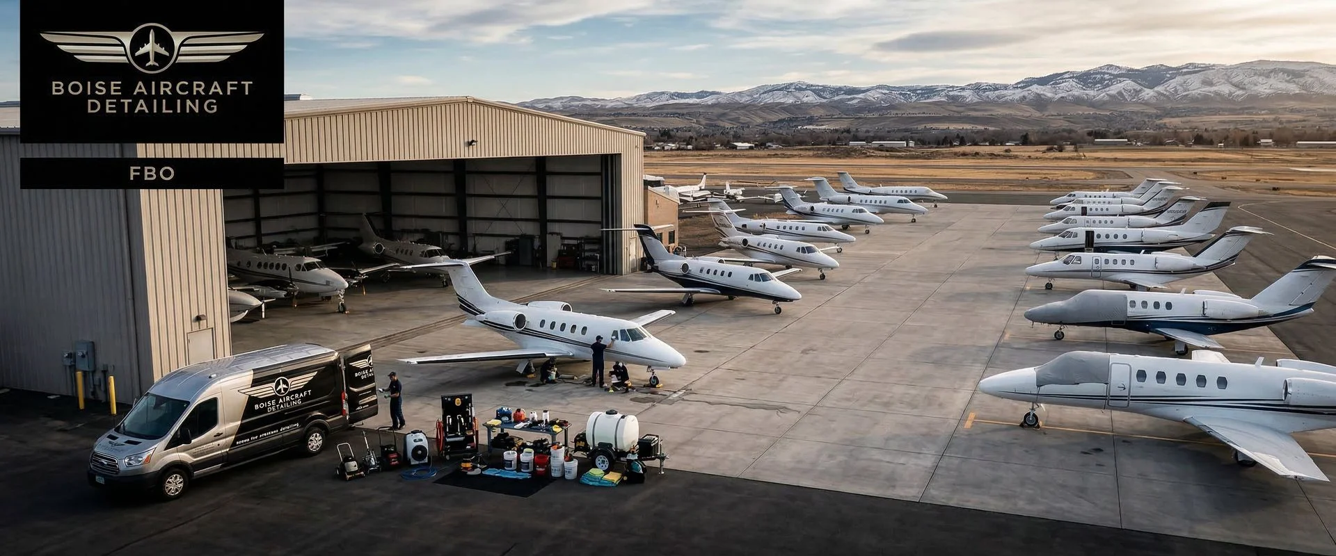 Aircraft detailing at Nampa Municipal Airport