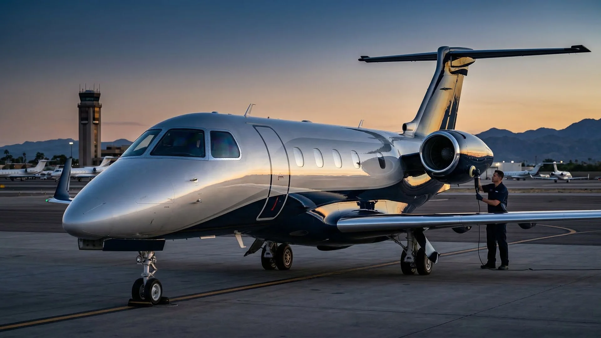 Professional aircraft detailing at Boise Airport